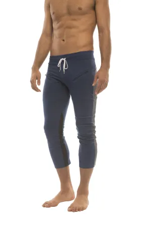 4/5 Zipper Pocket Capri Yoga Pants (Royal w/Charcoal & Black)