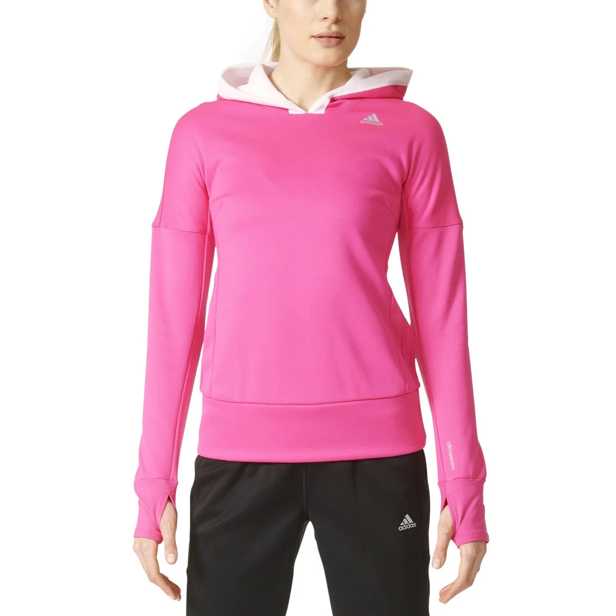 Adidas Response Climawarm Astro Women's Running Hoodie Shock Pink/White