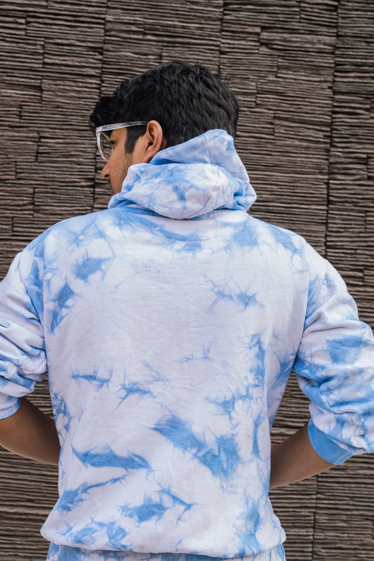 Baby Blue Tie Dye Pure Cotton Warm Unisex Hoodie