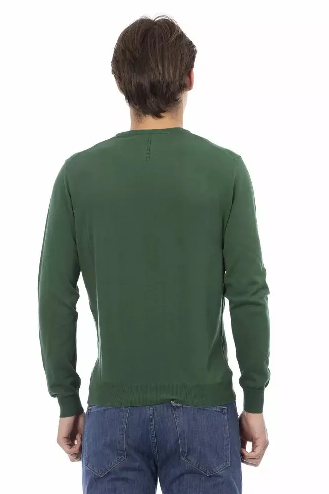 Baldinini Trend Green Cotton Mens Sweater