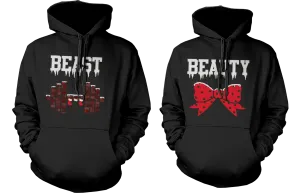 Beauty and Beast Winter Edition Matching Outfit Cute X-Mas Couple Hoodies