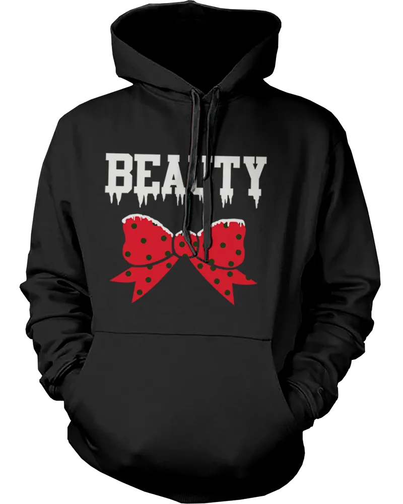 Beauty and Beast Winter Edition Matching Outfit Cute X-Mas Couple Hoodies