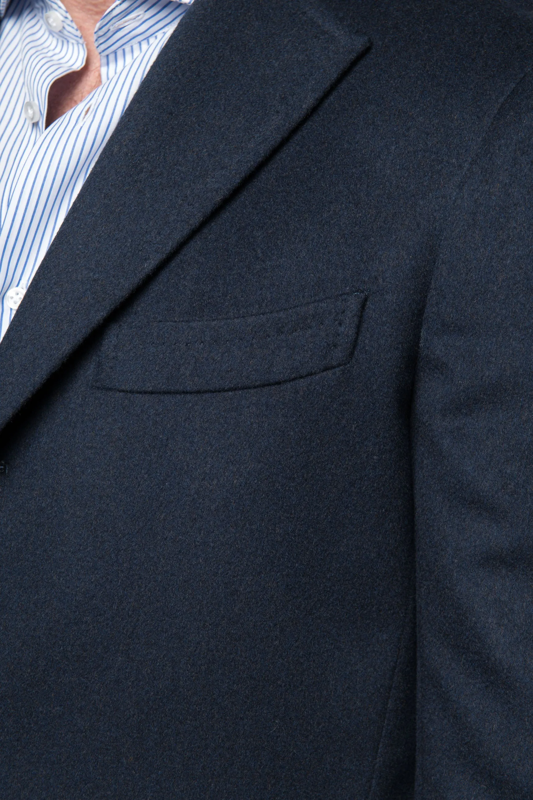 Blue coat in Loro Piana wool – Made in Italy