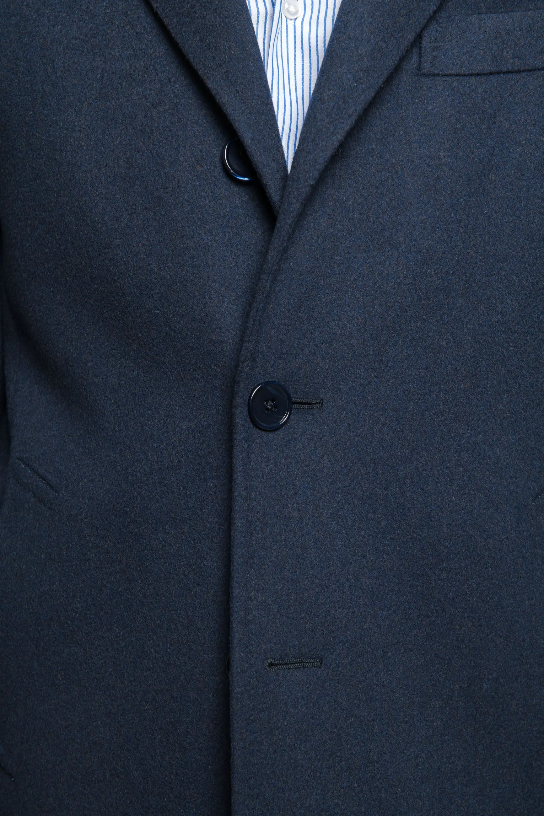 Blue coat in Loro Piana wool – Made in Italy