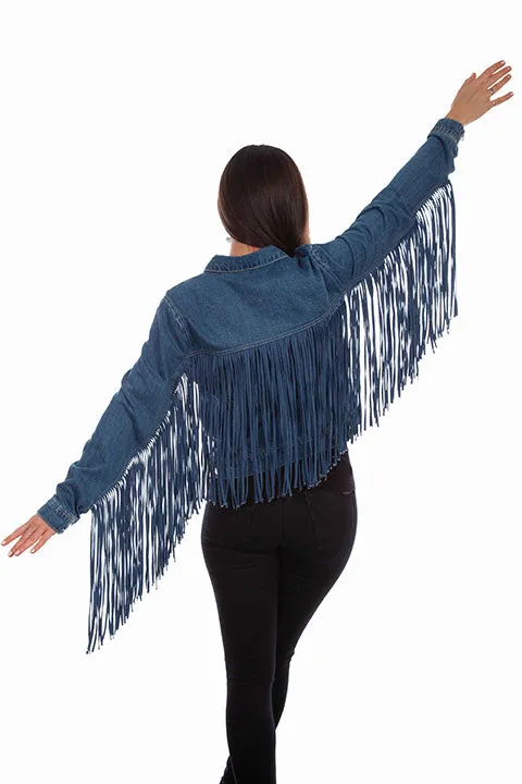 Blue Fringe Denim Jacket at Bourbon Cowgirl