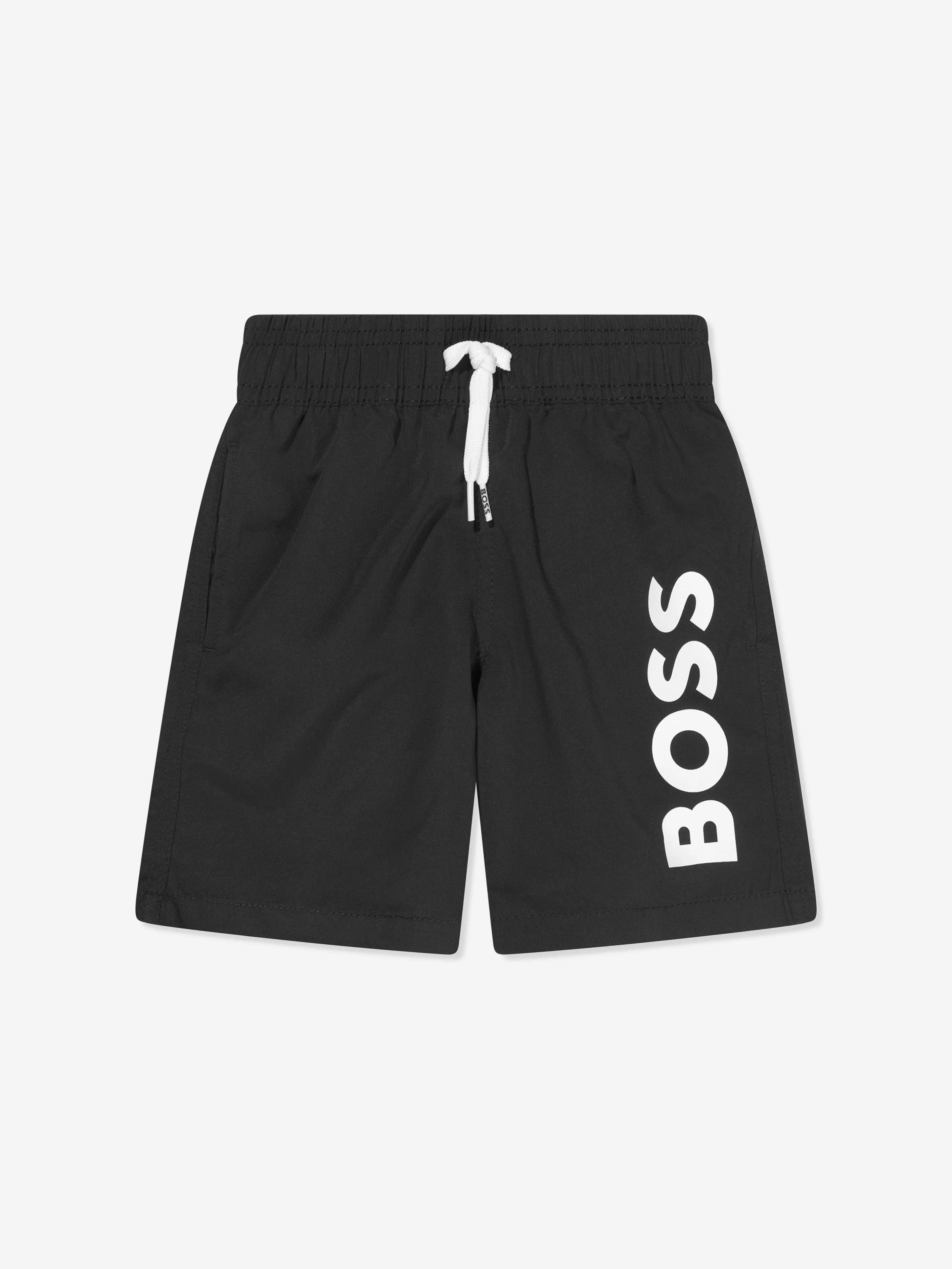 BOSS Boys Logo Swim Shorts In Black