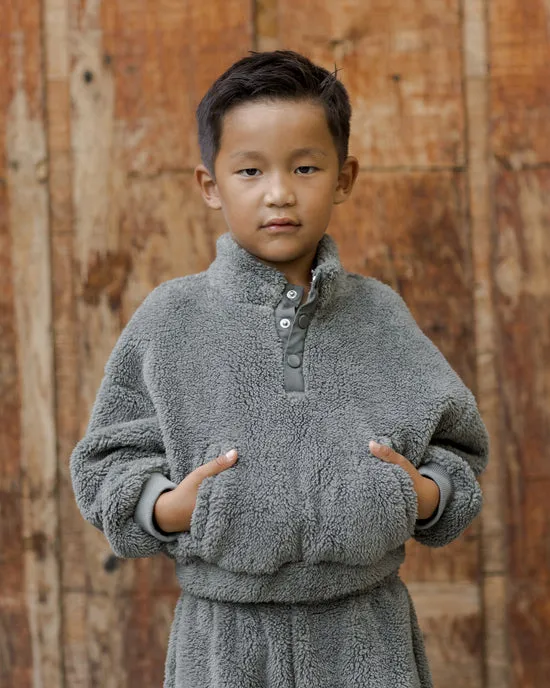 Boys Sweaters | Quarter Zip Pullover- Forest | Rylee and Cru