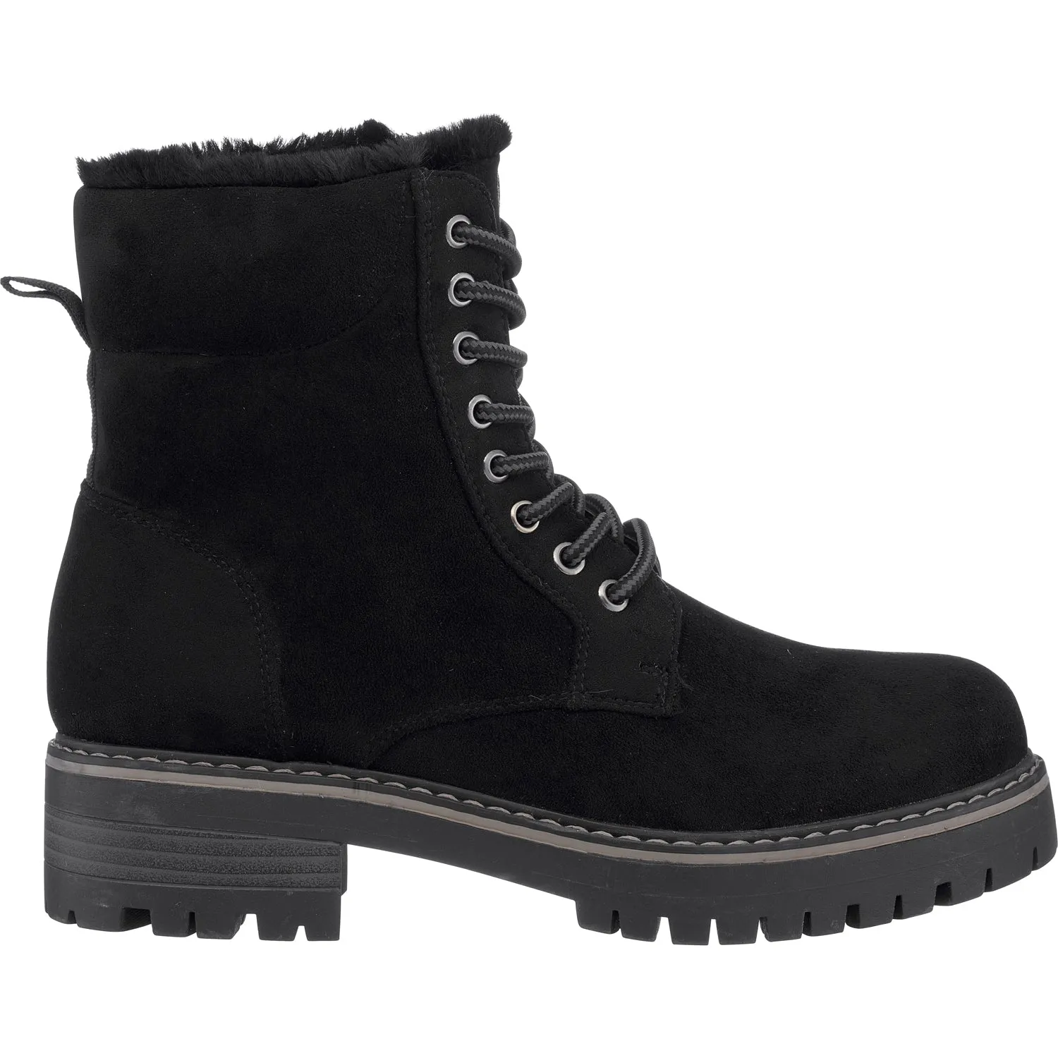 Camila Black Lace-Up Boots