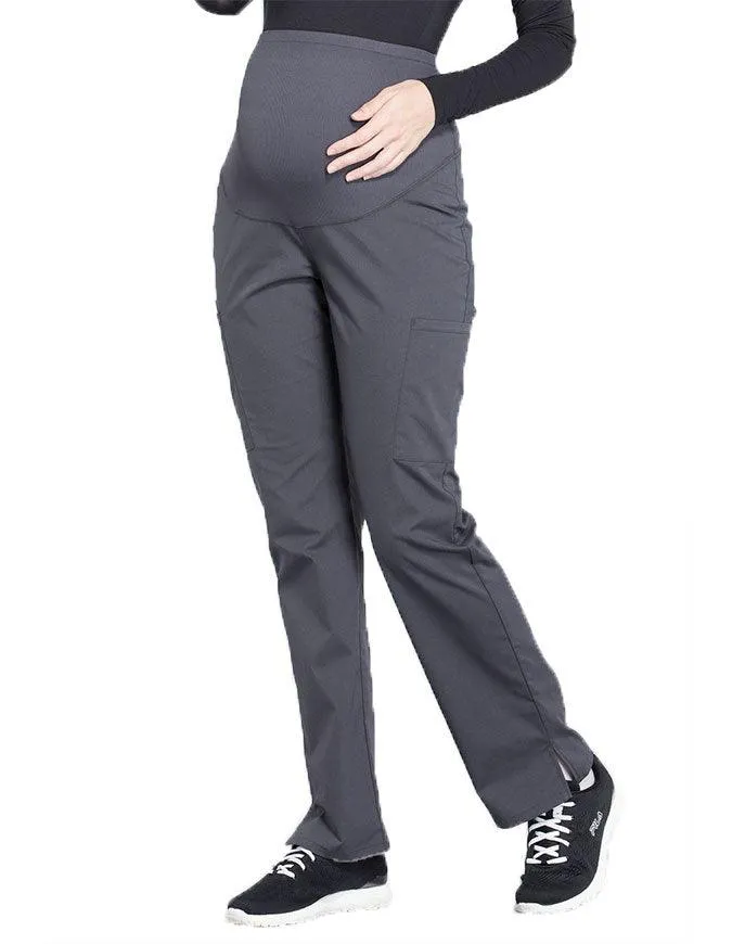 Cherokee Workwear Professionals Maternity Knit Waist Straight Leg Pant