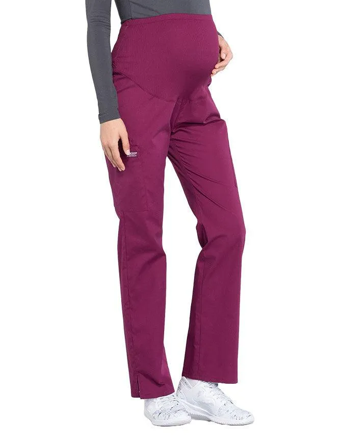 Cherokee Workwear Professionals Maternity Knit Waist Straight Leg Pant