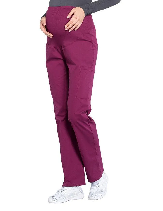 Cherokee Workwear Professionals Maternity Knit Waist Straight Leg Pant