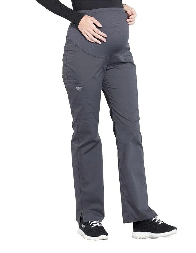 Cherokee Workwear Professionals Maternity Knit Waist Straight Leg Pant