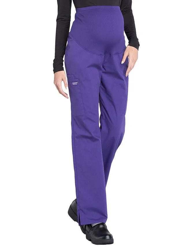 Cherokee Workwear Professionals Maternity Knit Waist Straight Leg Pant