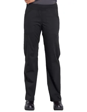 Cherokee Workwear Professionals Women's Elastic Waist Mid Rise Straight Leg Pull-on Cargo Pant