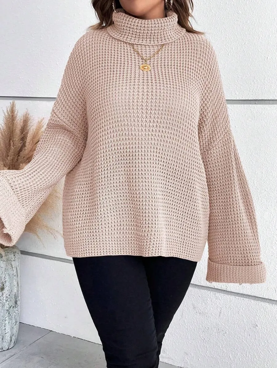 Chunky Knit Sweater With Ribbed Cuffs And Hem