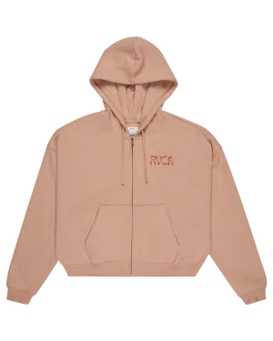 Court Zip Hoodie in Warm Taupe