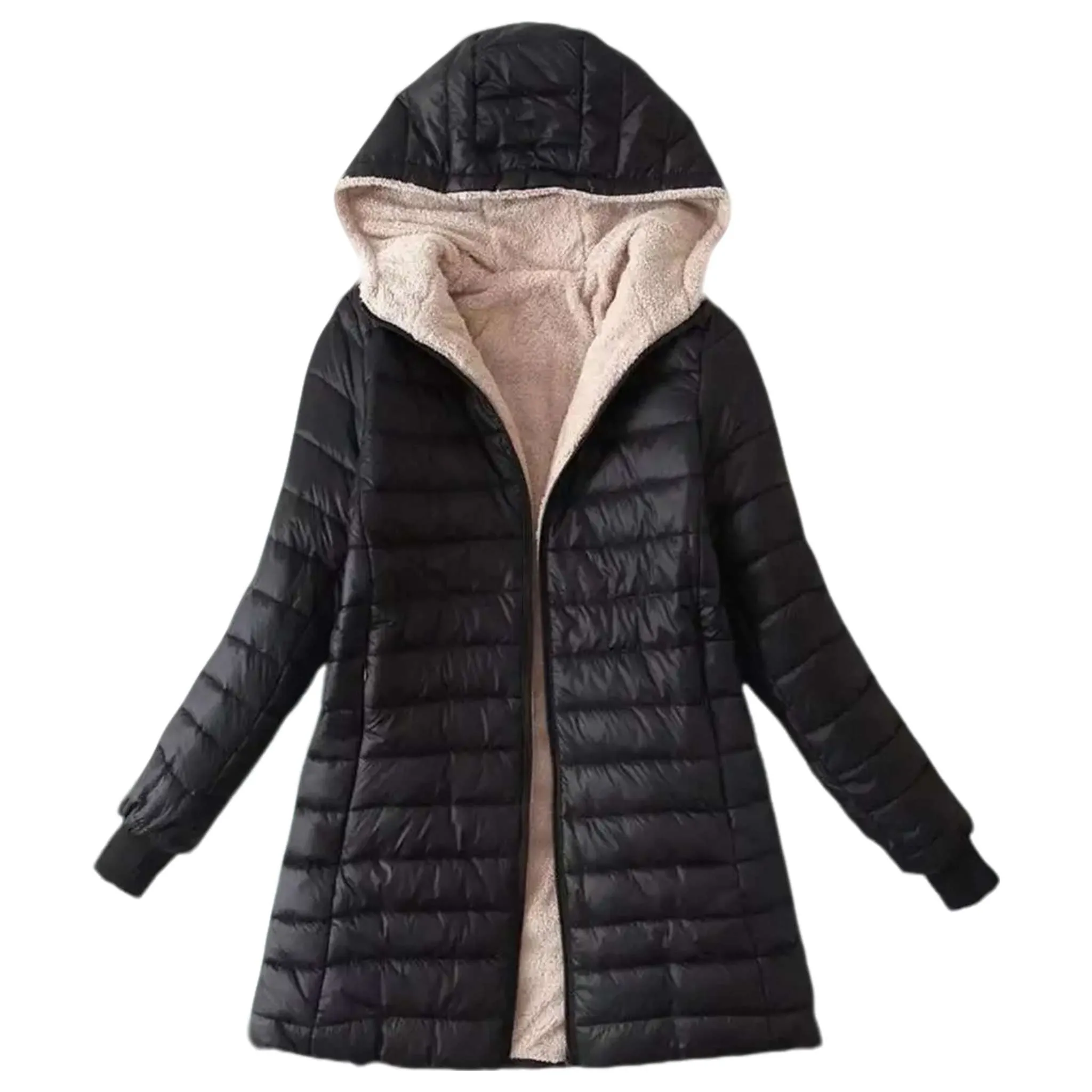 Cozy Autumn Winter Hooded Mid-length Jacket