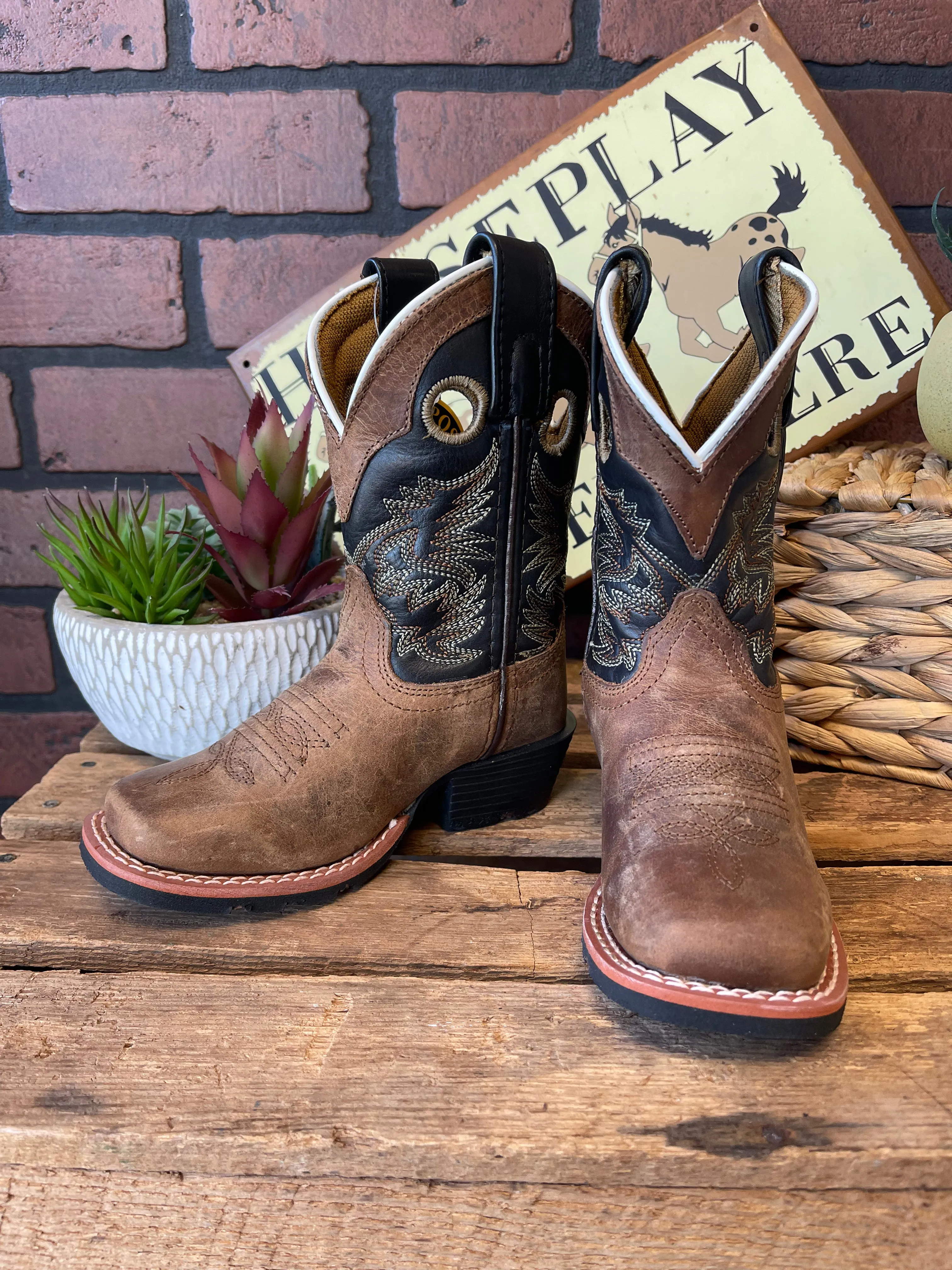 Dan Post Children/Youth Rascal Aged Bark Western Cowboy Boot DPC2940 DPC3940