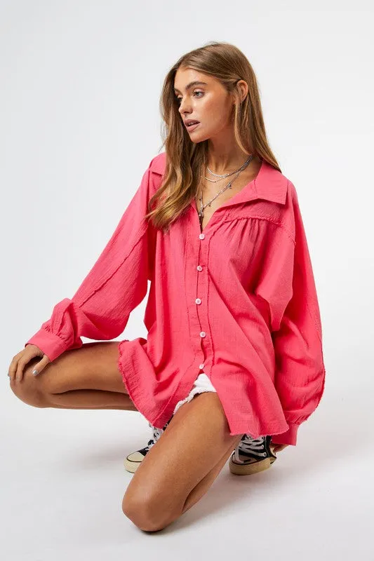 DAVI & DANI Button Down Relaxed Fit Shirt