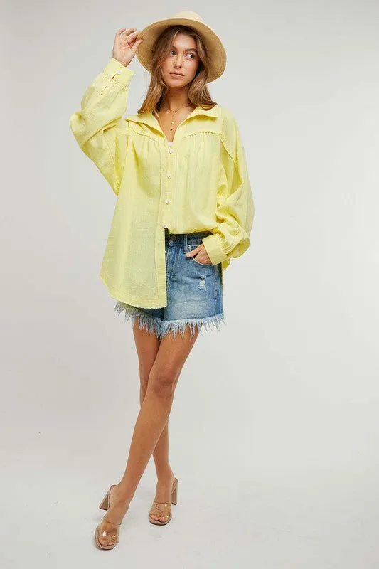 DAVI & DANI Button Down Relaxed Fit Shirt