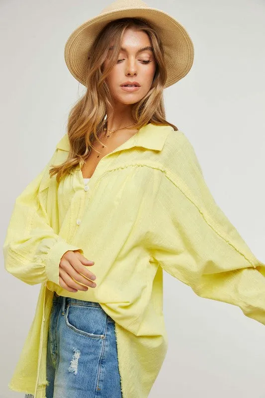 DAVI & DANI Button Down Relaxed Fit Shirt