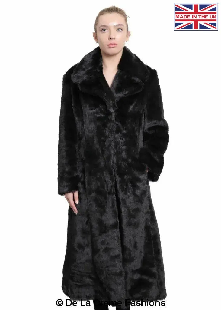 De La Creme - Womens Faux Fur Long Coat