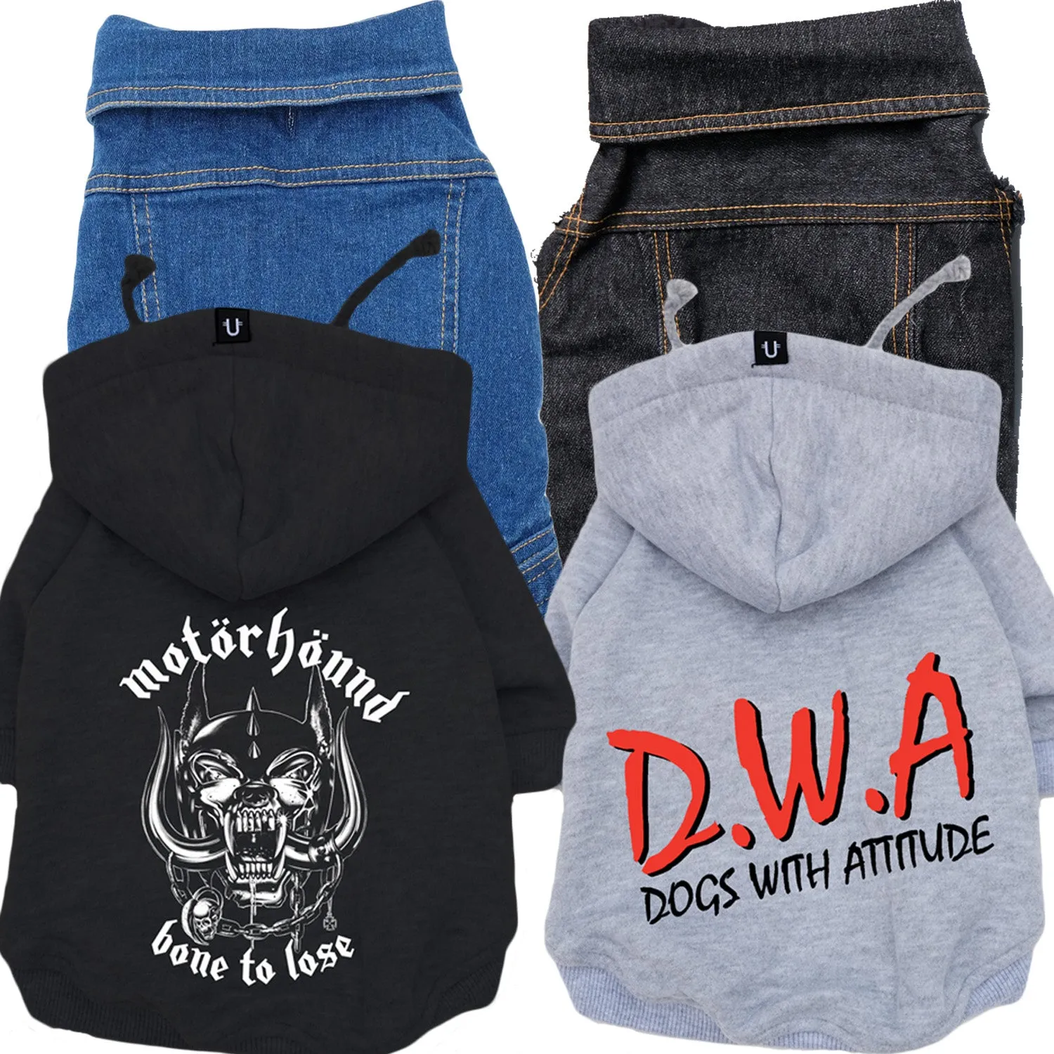 Denim dog vest   Dog Band Hoodie Set