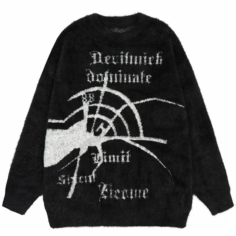 'Dominate' Furry Knit Cotton Sweater