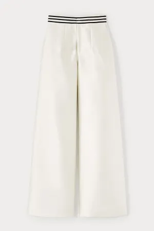 Ecru Wide-leg pants with a tailored fit