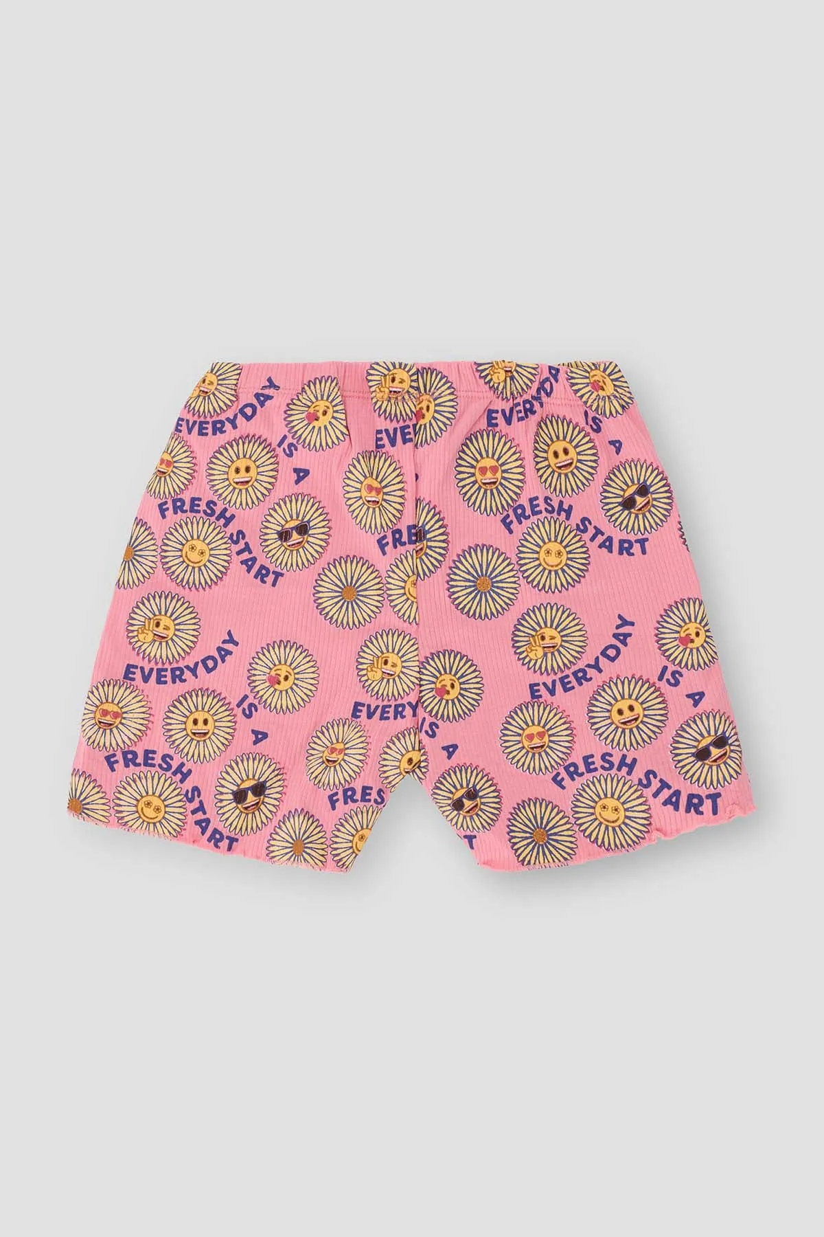 Emoji Top Bottom Suit For Girl - Peony