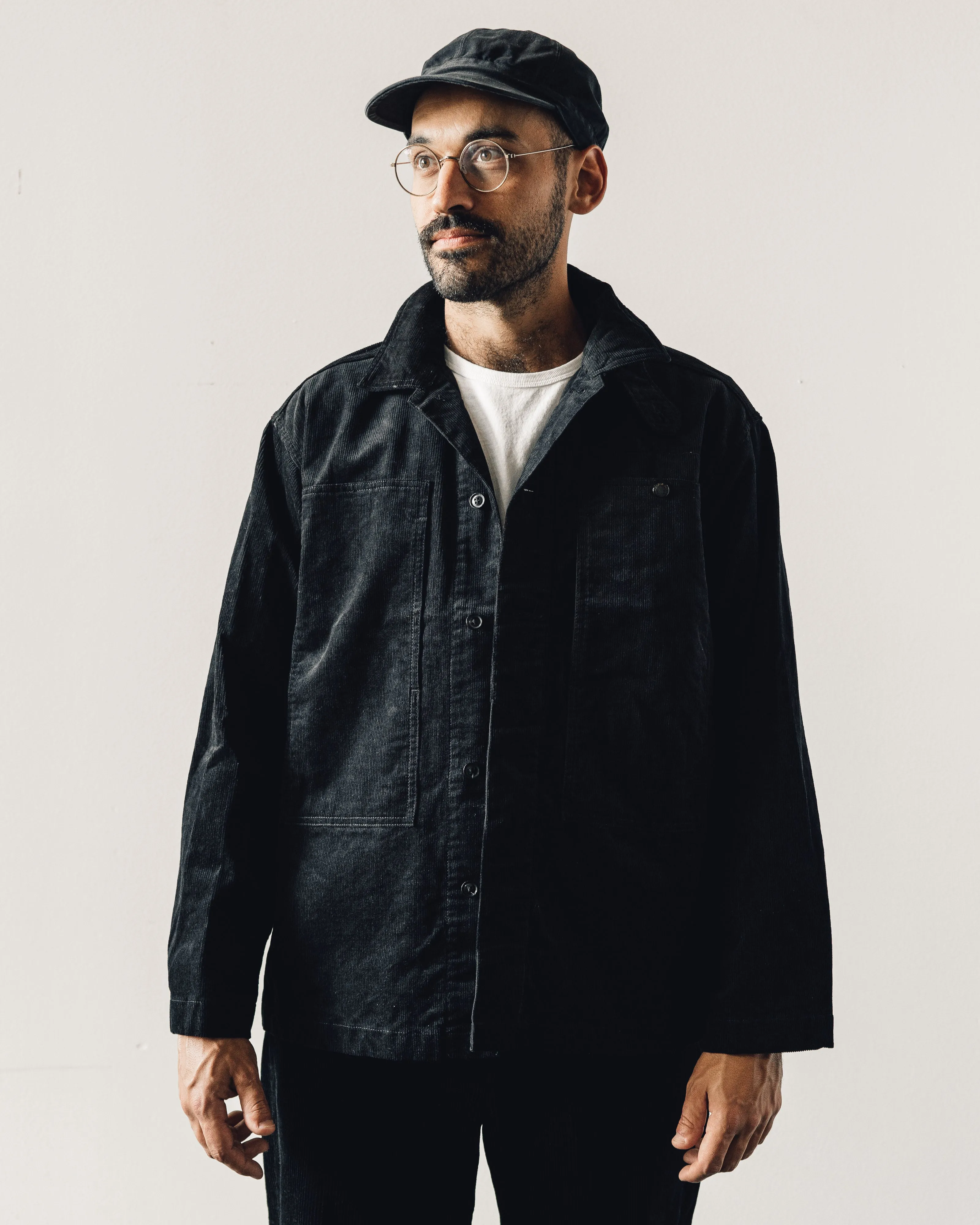 Engineered Garments Fatigue Shirt, Black Corduroy