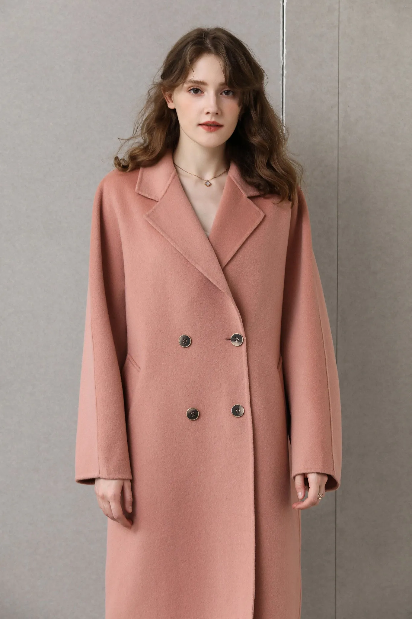 Fangyan | Denise Pink Cocoon Wool Coat