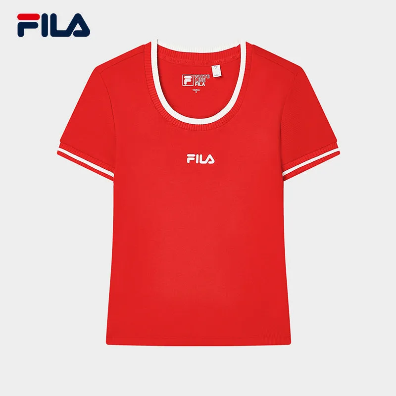 FILA CORE LIFESTYLE ORIGINALE FRENCH TENNIS CLUB Women Short Sleeve T-shirt (Red)