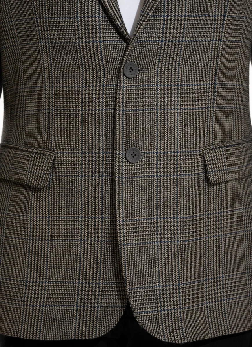 Grey Glen Plaid Checks Worsted Tweed Classic Blazer