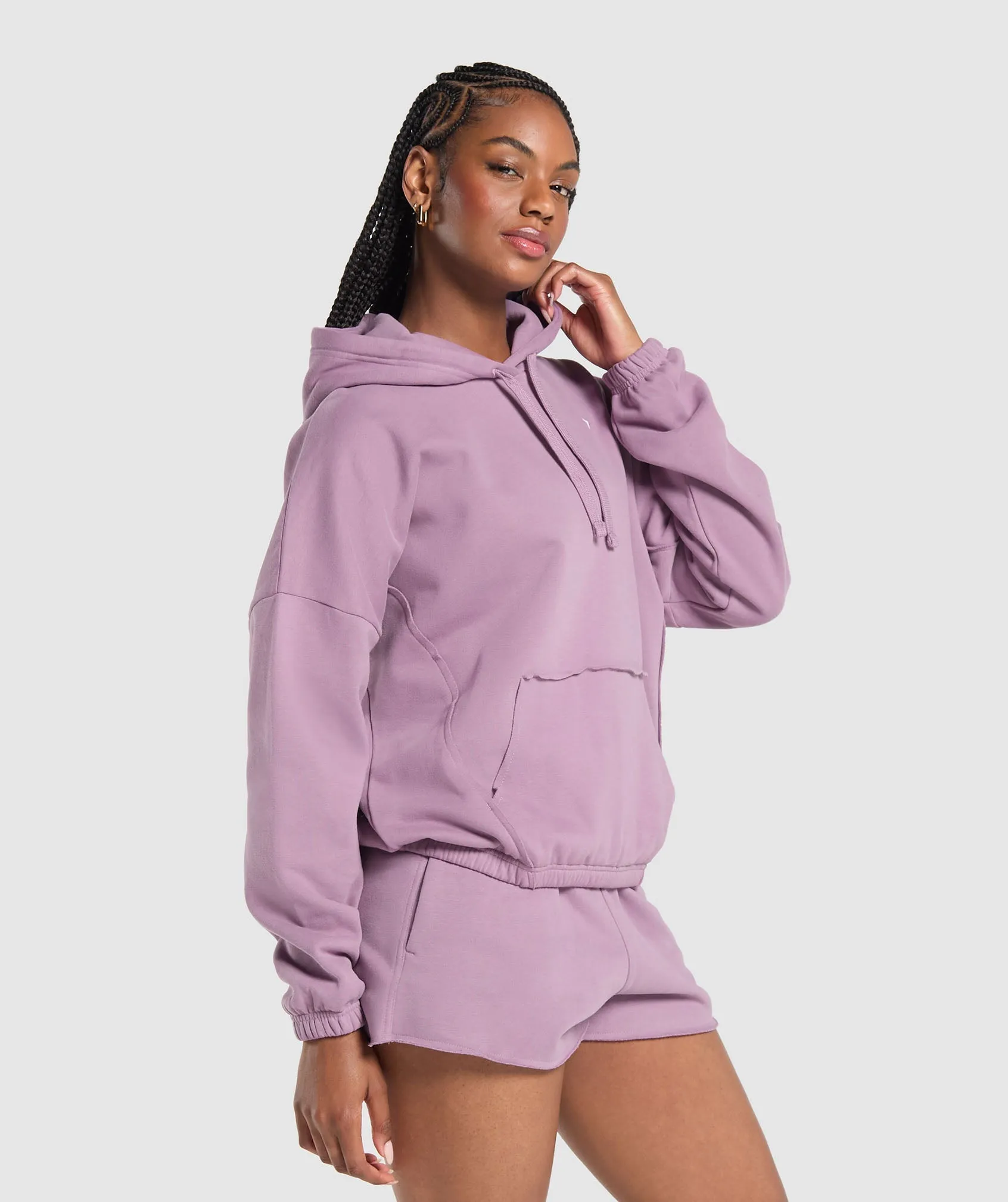 Gymshark Fleece Oversized Hoodie - Soft Purple