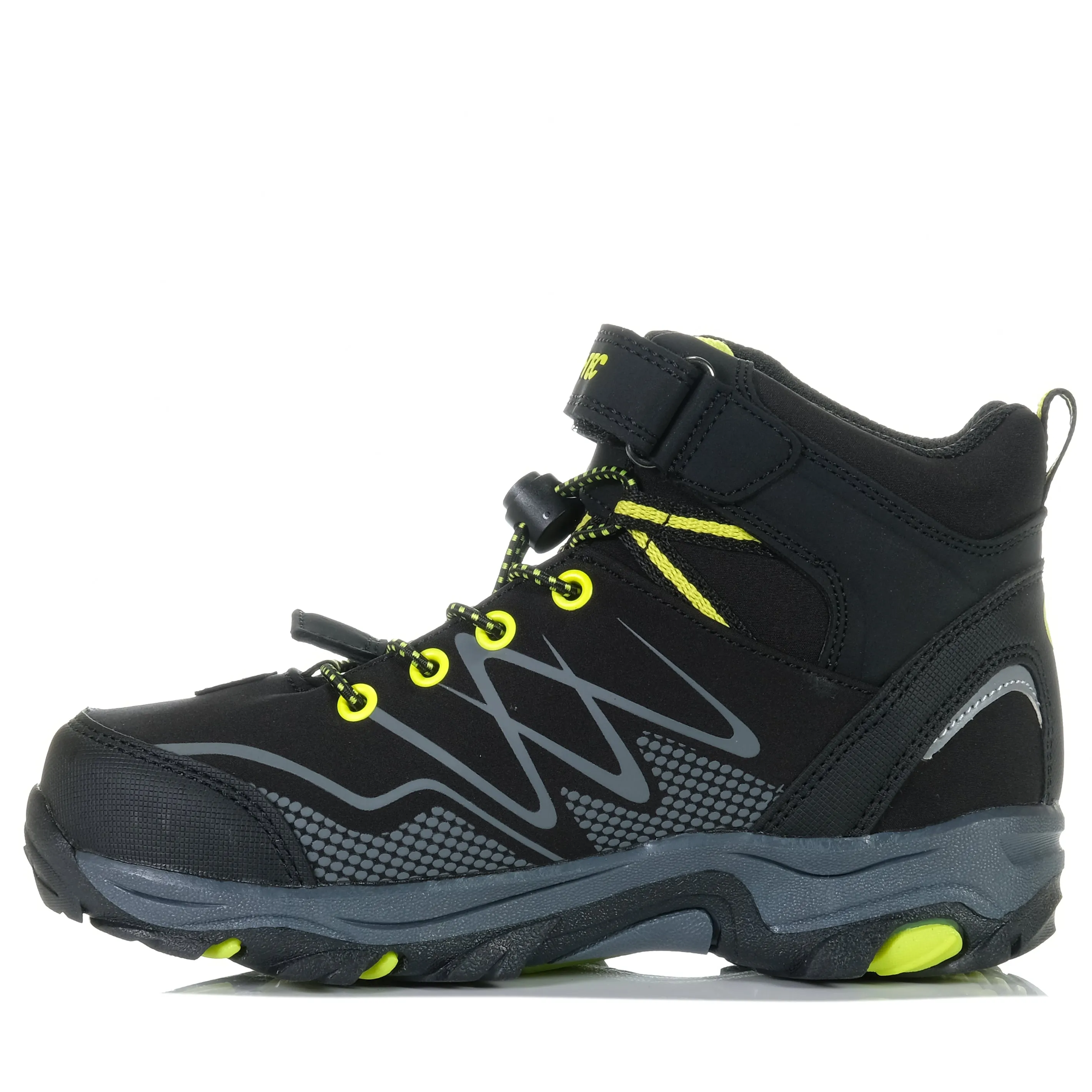 Hi-Tec Blackout Mid Waterproof Junior Black/Lime