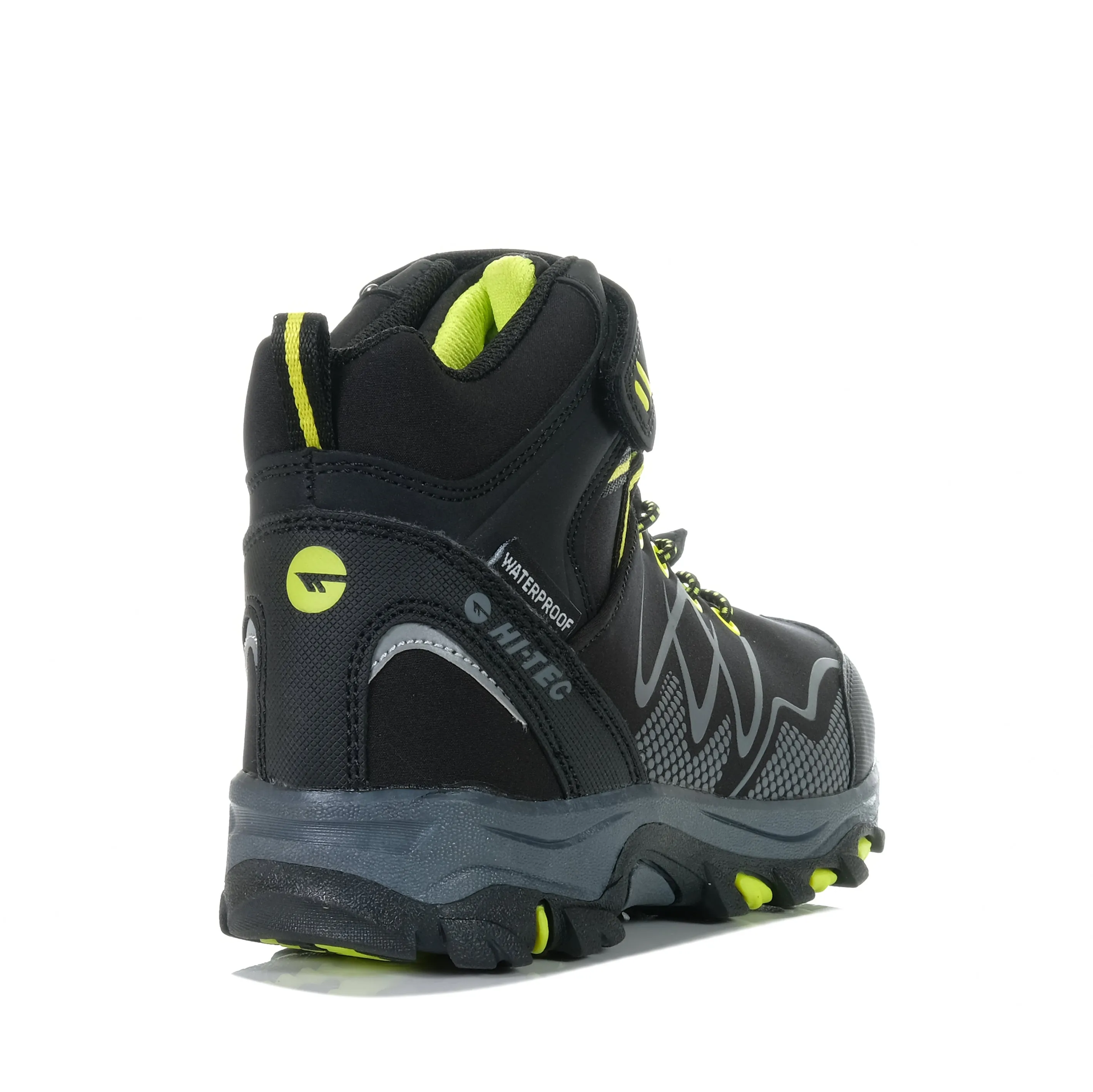 Hi-Tec Blackout Mid Waterproof Junior Black/Lime