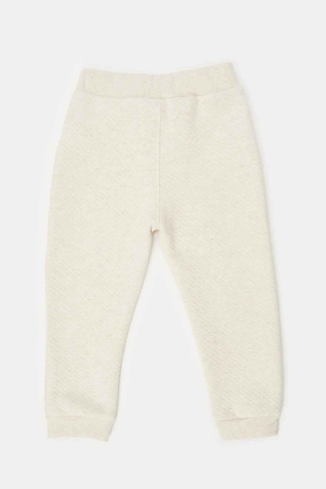 Infant Boys Ecru Textured Joggers