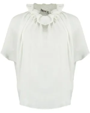 Ivory Georgette Ruff Blouse