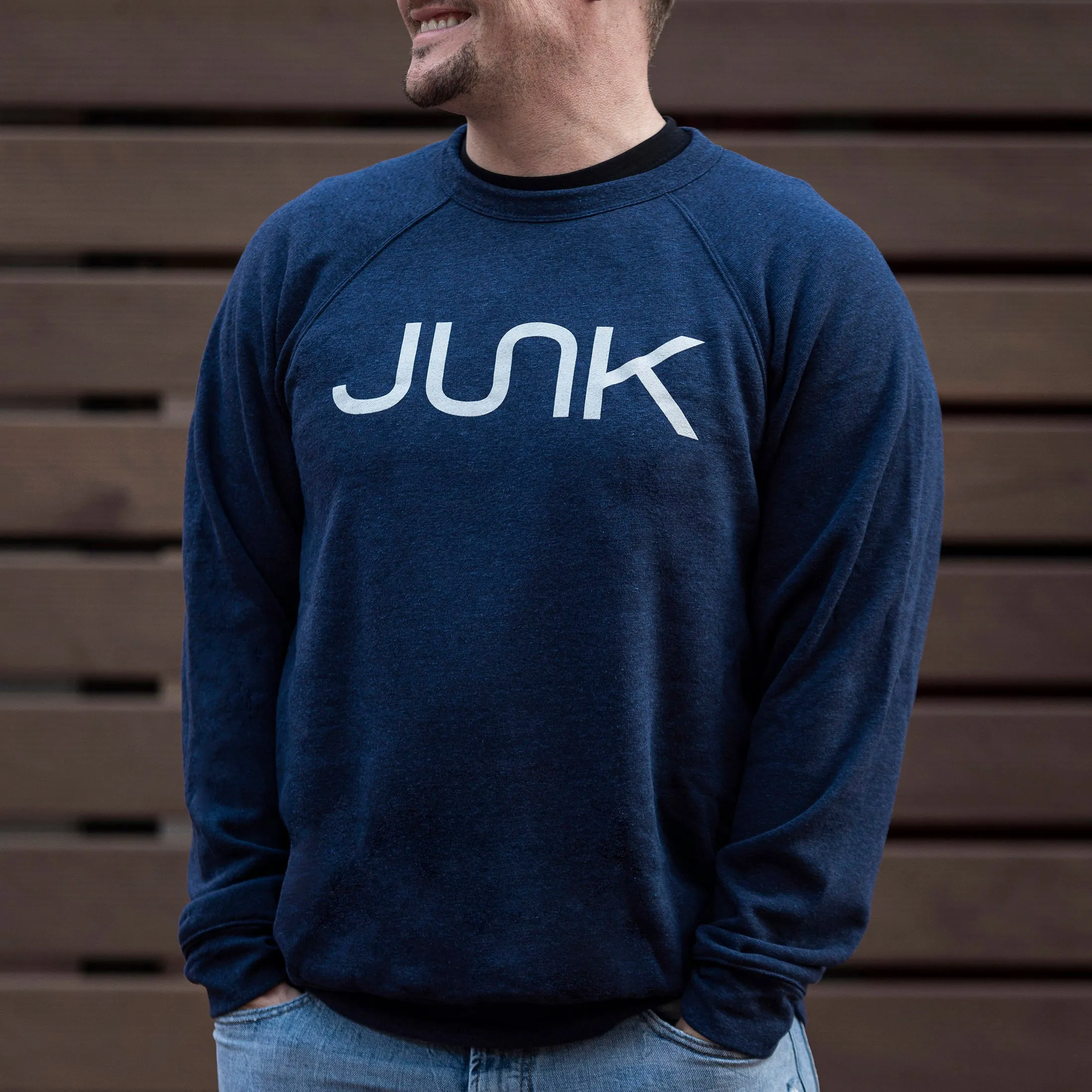 JUNK Heathered Navy Crew Sweatshirt