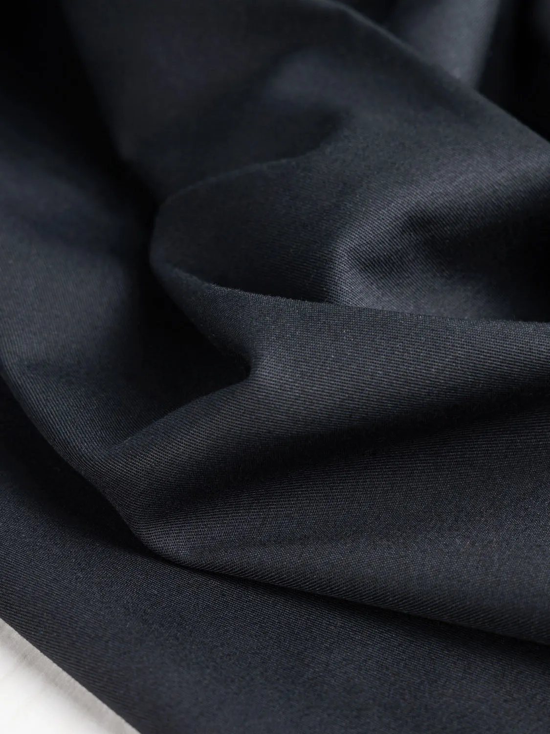 Lightweight Organic Cotton Stretch 6 oz Twill - Black