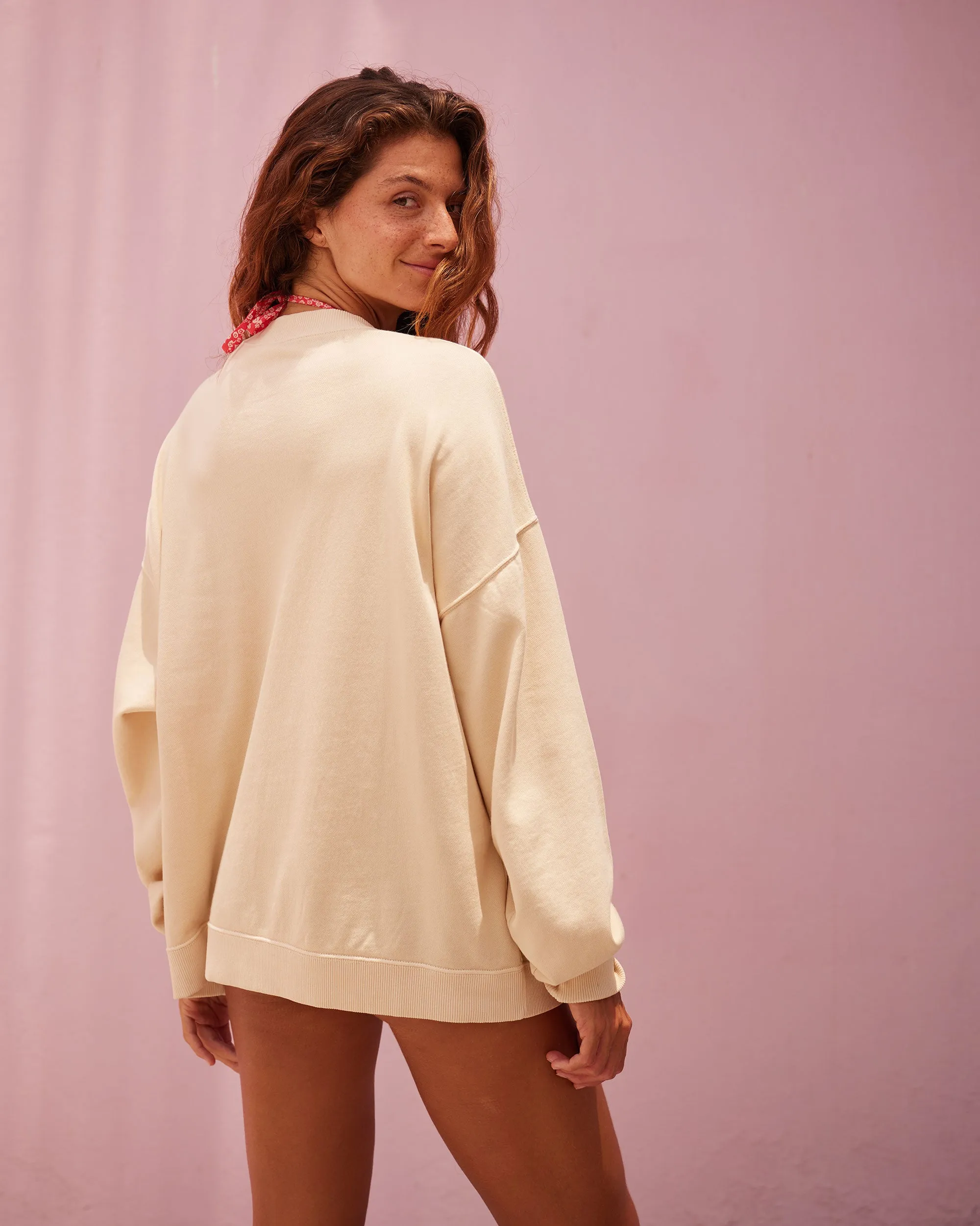 Lineup Oversized Crew Neck Sweatshirt - Brazilian Sand