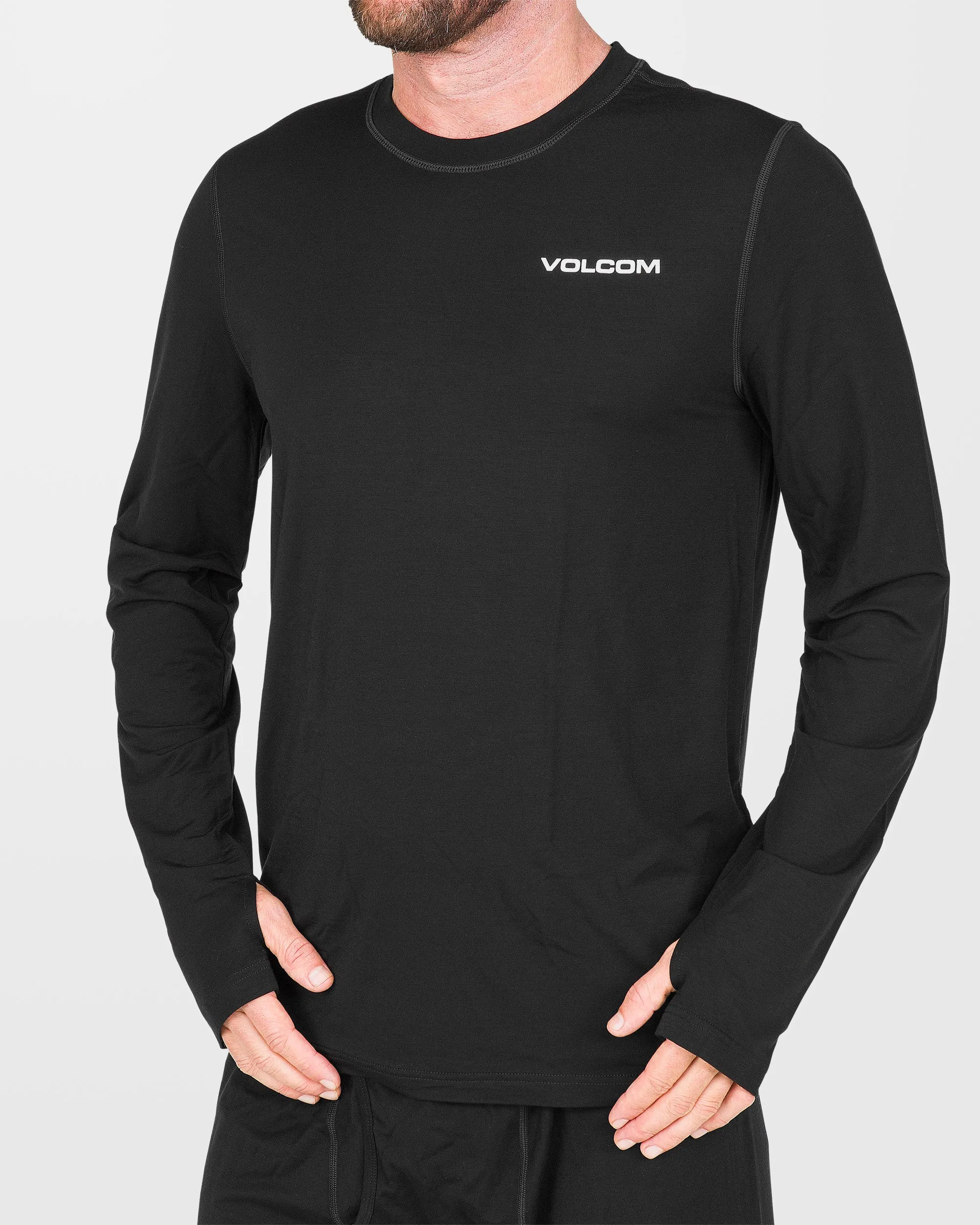 M Merino Blend Base Layer Top - Black