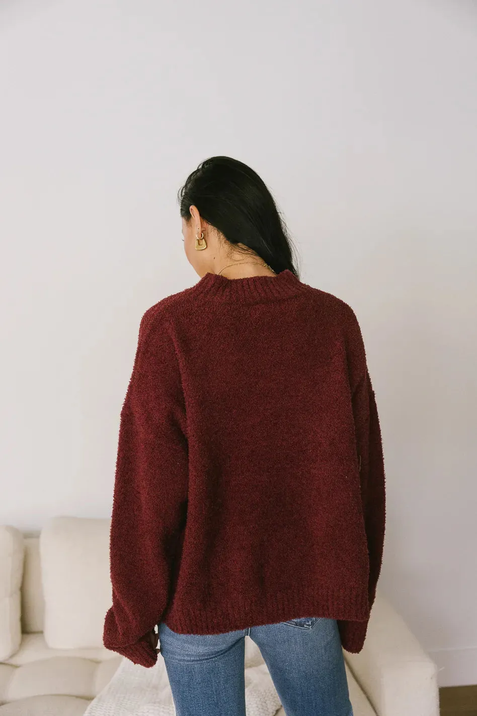 Madilyn Cozy Sweater in Wine - FINAL SALE