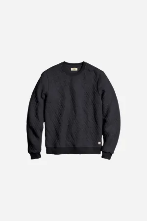 Marine Layer Corbet Quilted Crewneck in Charcoal