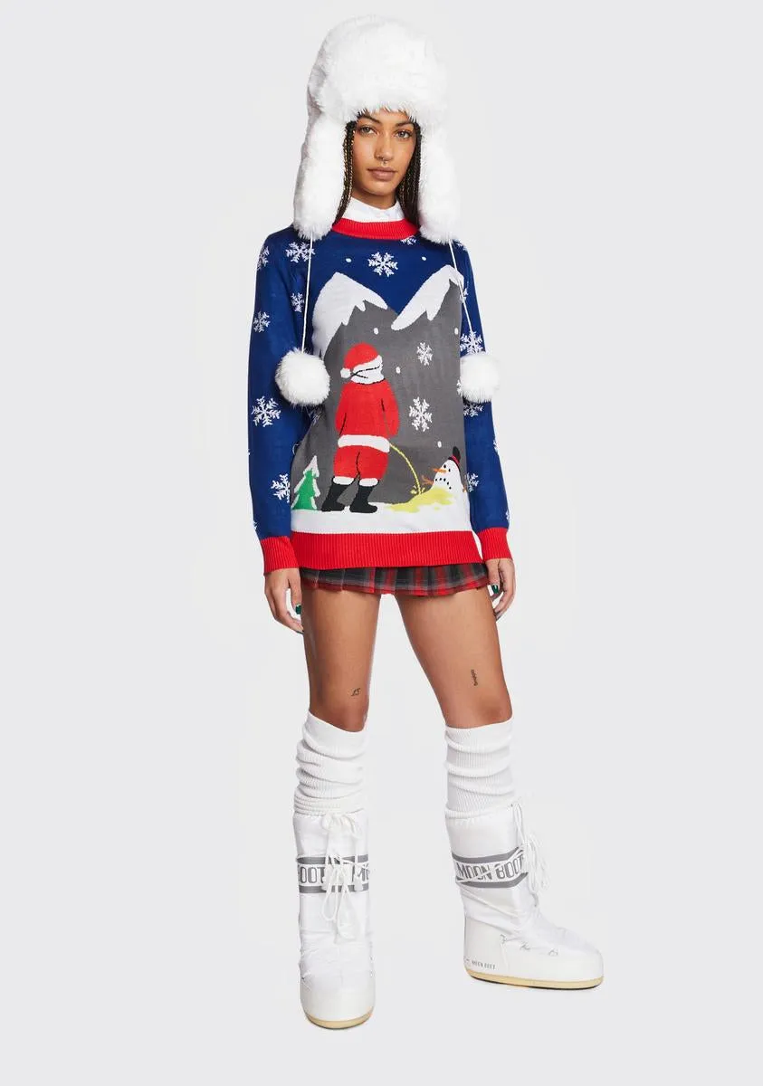 Melting Snowman Ugly Christmas Sweater