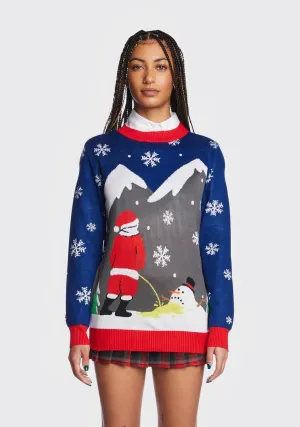 Melting Snowman Ugly Christmas Sweater