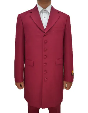 Mens Classic Vested Burgundy Suit