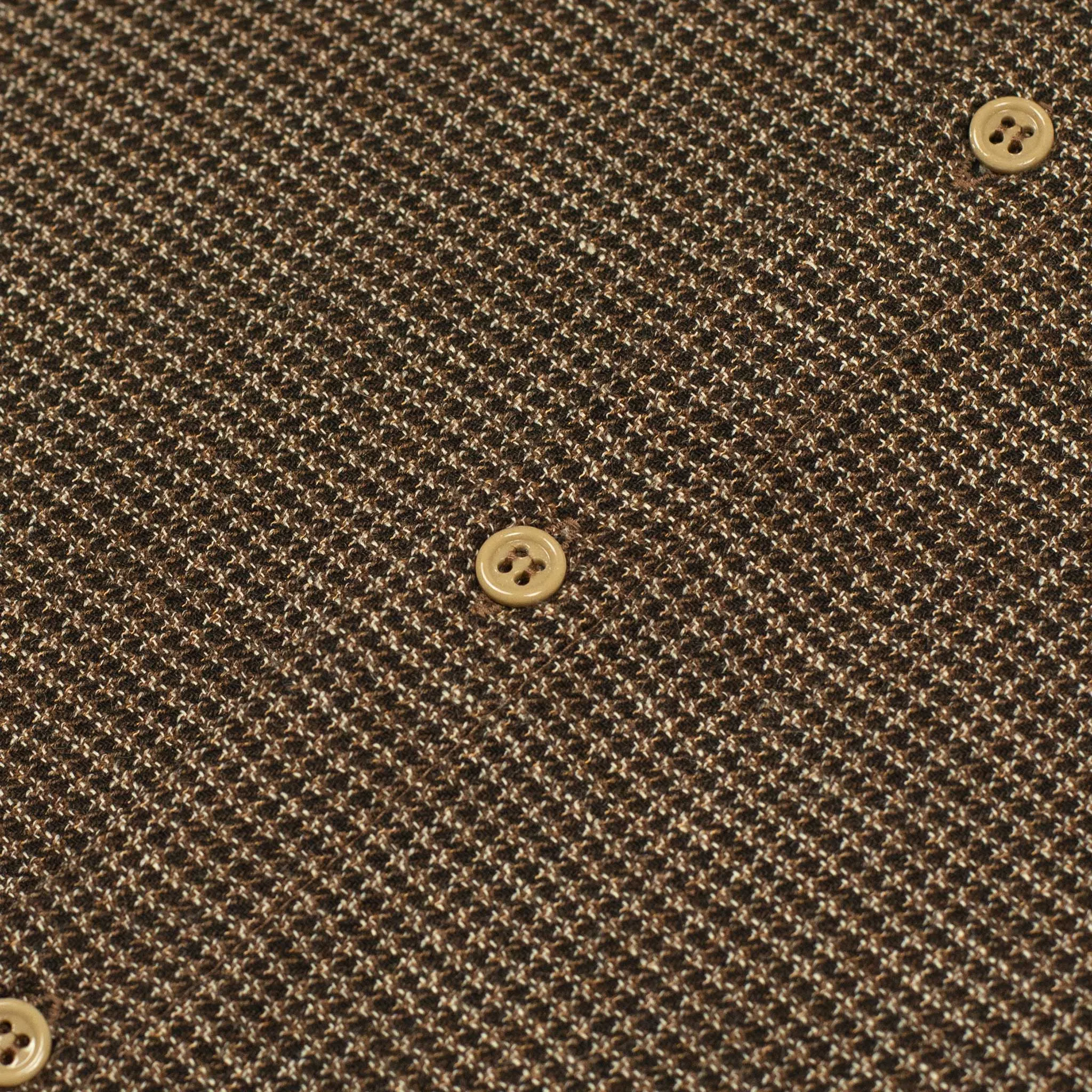 Micro-check shirt in brown wool