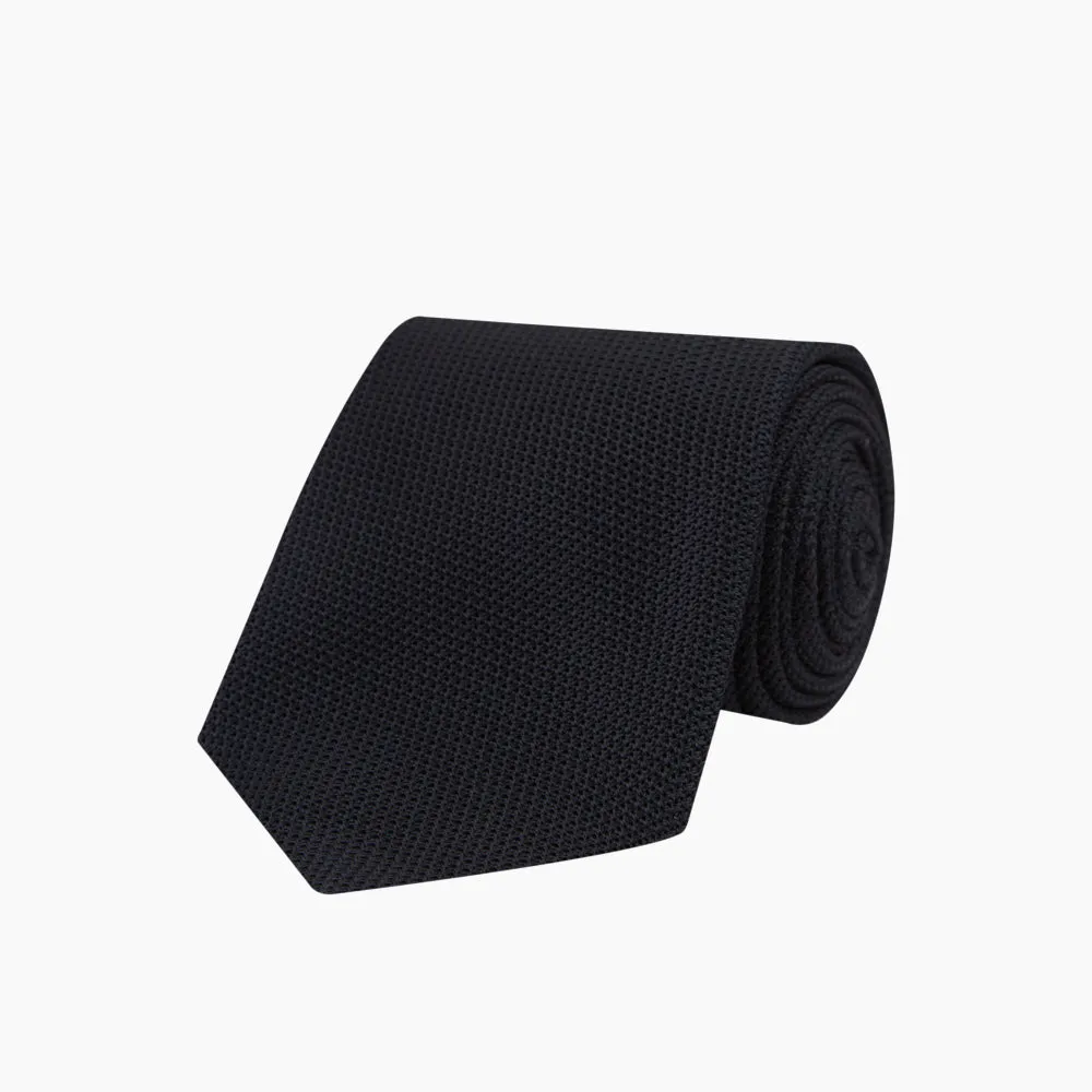 Navy Grenadine Silk Tie